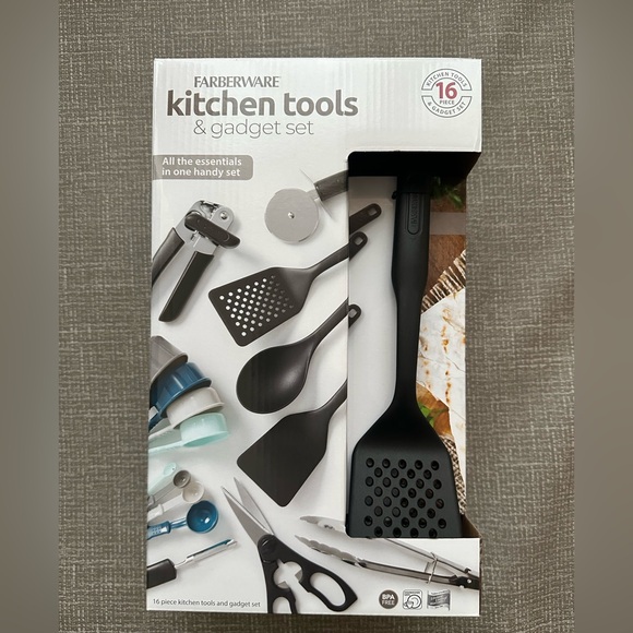 Farberware 16-Piece Kitchen Tools & Gadget Set – BPA-Free, Heat Resistant, Black - Picture 3 of 10
